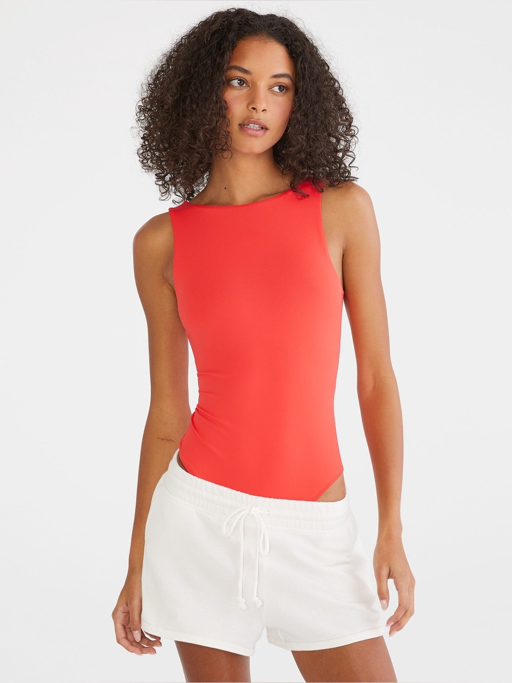Aeropostale Seriously Soft Sculpt Red Scoop Neck Bodysuit Size XS